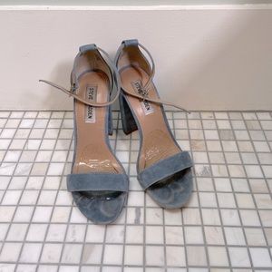 Steve Madden Dusty Blue Suede Heels with ankle strap Size 7.5